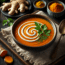 Carrot Ginger Soup with Turmeric and Coconut Cream Swirl